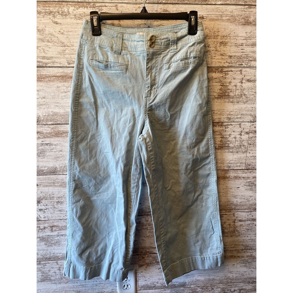 A New Day Wide Leg Stretch High Waist Capri Pants Light Blue Size 4